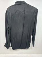 New Women’s Long Horn Black Long Sleeve Pearl Snap Large LL-97