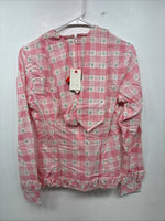 New Women’s Trail Ridge Link Plaid Design Long Sleeve Half Zip Size 36 YY-22