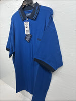 New Men’s Wrangler Blue Black Short Sleeve Polo Short XL M-73