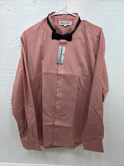 New Wayne Scott Red Long Sleeve Button Up English Shirt XL X-79