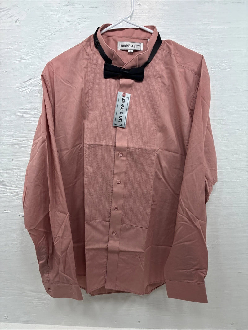 New Wayne Scott Red Long Sleeve Button Up English Shirt XL X-79