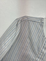 New Women’s H Bar C Blue Stripe Long Sleeve Button Up Size 40 MM-31