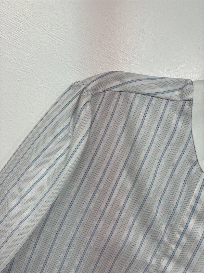New Women’s H Bar C Blue Stripe Long Sleeve Button Up Size 40 MM-31