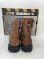 New Women’s Brown Lace Up Acme Cowboy Boots. 8070 8 M. 16-41