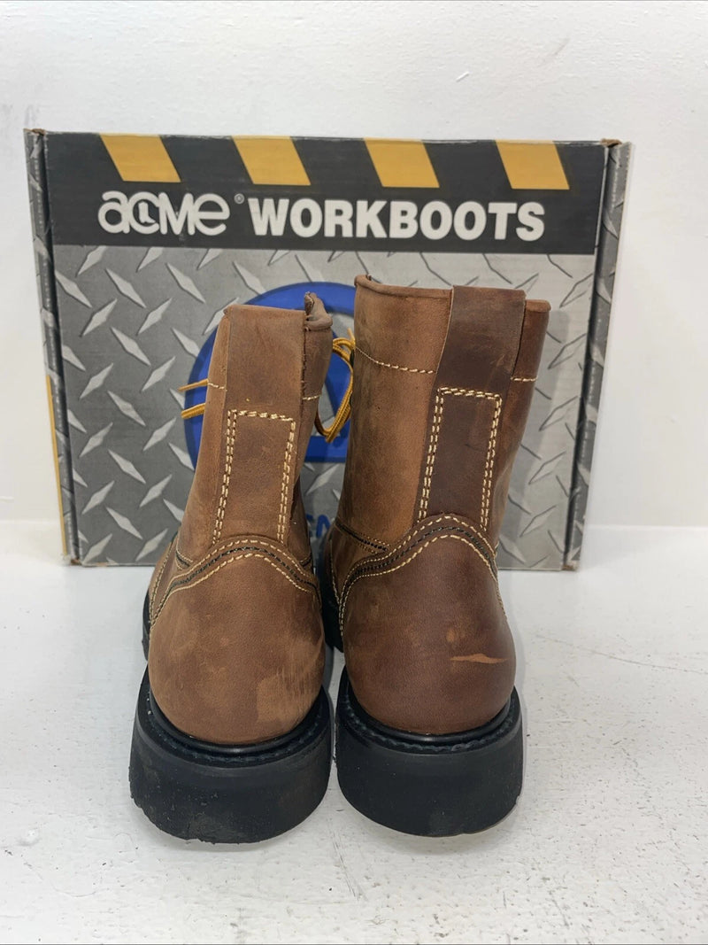 New Women’s Brown Lace Up Acme Cowboy Boots. 8070 8 M. 16-41