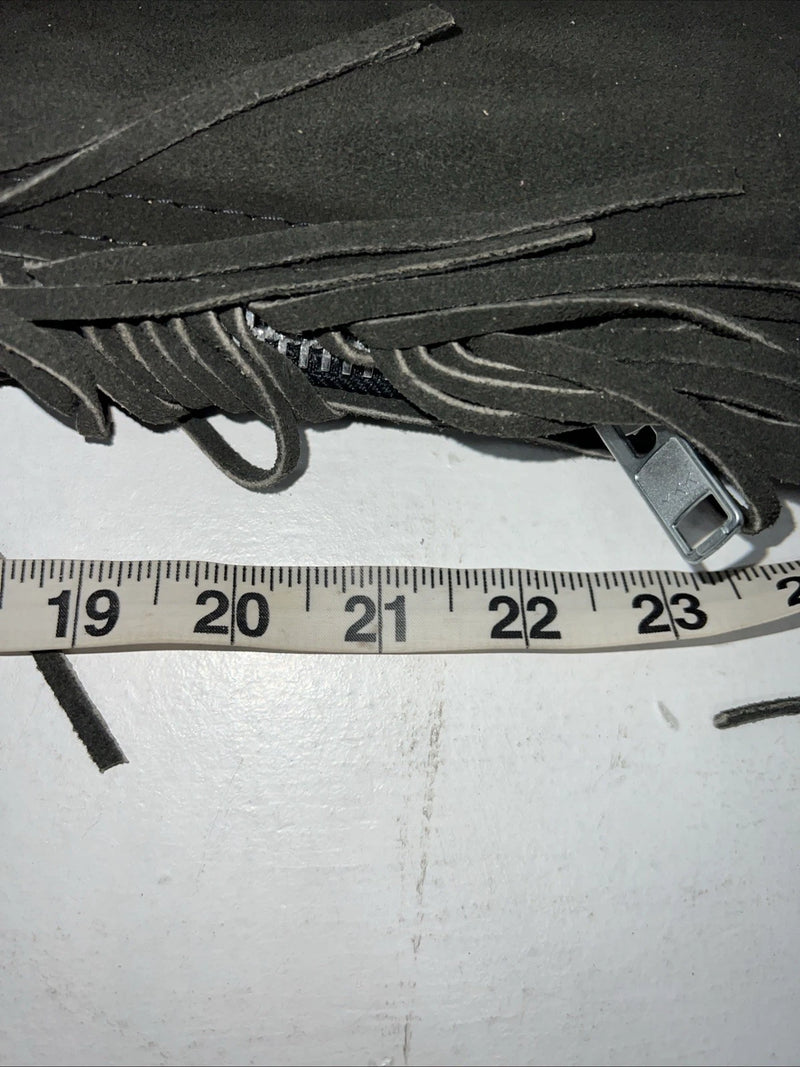 NOS Gray Show Chaps With Fringe Adjustable Waist 36” N-22