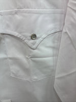 New Men’s ELY Cattleman White Long Sleeve Pearl Snap 16.5 X 36 Large AA-70