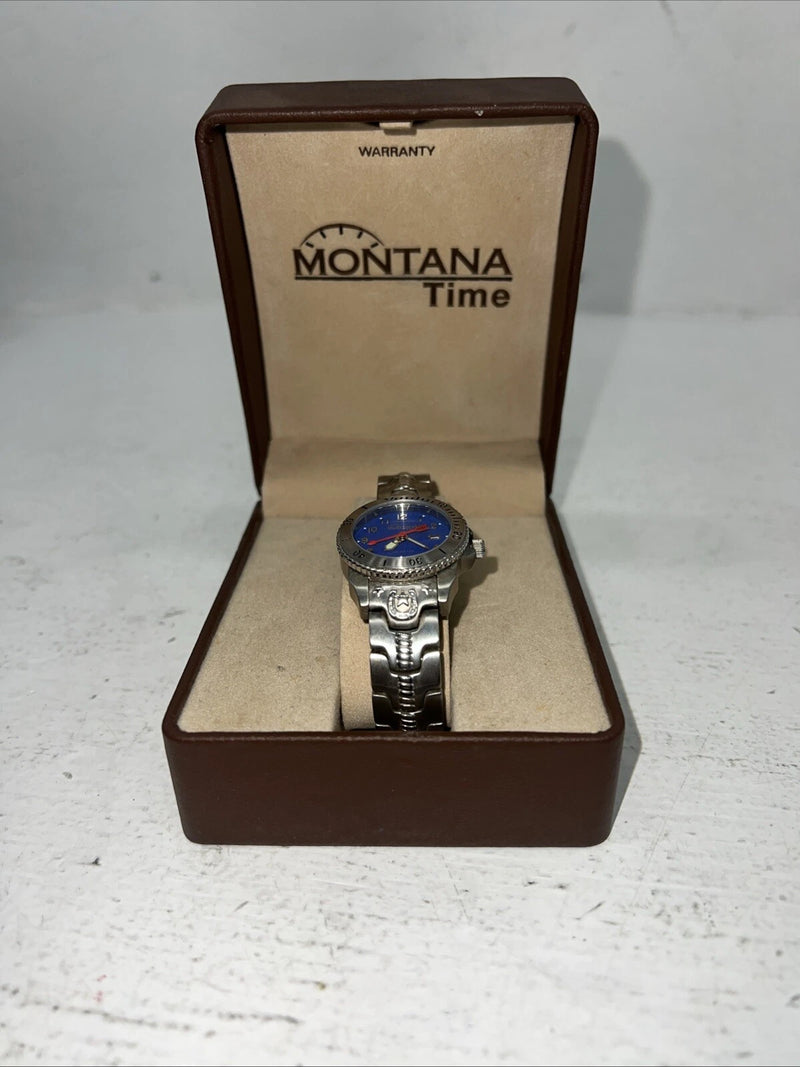 New Women’s Montana Silversmiths Silver Blue Watch. MT650 D-19