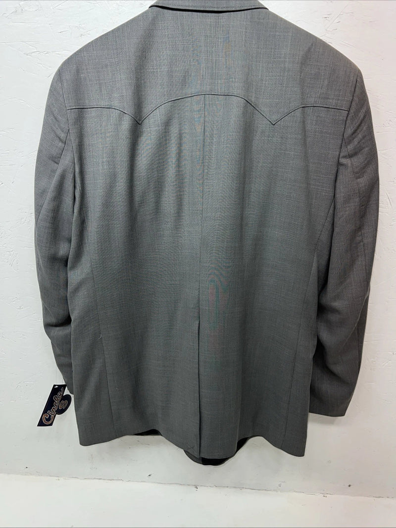 New Men’s Circle S Grey Suit Jacket 46R #25832 T-605