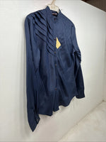 New Women’s H Bar C Blue Long Sleeve Pearl Snap English Shirt Size 30 TT-123