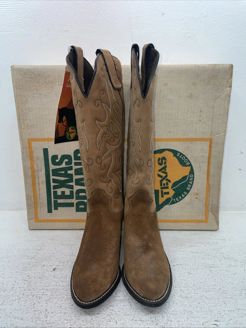 New Youth Brown Texas Brand Cowboy Boots. 4806 5 M. 2-166