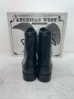 New Men’s Black Lace Up American West Cowboy Boots. 6991 7 E W. 1-44