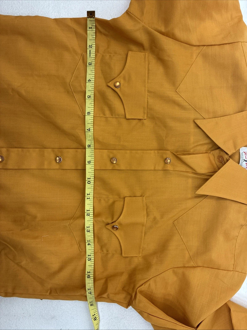 New Women’s Tem Tex Orange Long Sleeve Pearl Snap Size 14 LL-12