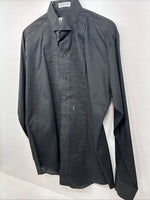 New Chaplin Black Long Sleeve Bottom Up English Shirt Small DD-139