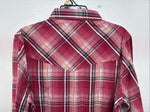 New Women’s Cumberland Pink Plaid Long Sleeve Pearl Snap Medium LL-66