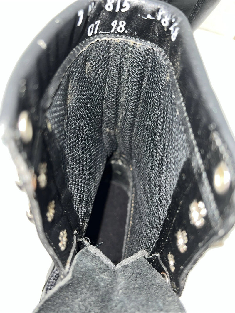 New Women’s Black Lace Up Acme Cowboy Boots. 88268 7 M. 17-39