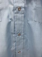 New Men’s ELY Cattleman Blue Short Sleeve Pearl Snap 16 Large AA-107