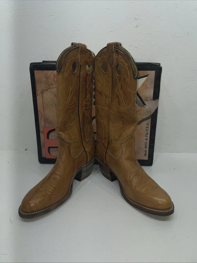 New Men’s Brown Texas Brand Cowboy Boots. M 195 8 D. 1-123