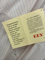 New Men’s ELY Cattleman Pink Stripe Long Sleeve Pearl Snap 16 Large V-111