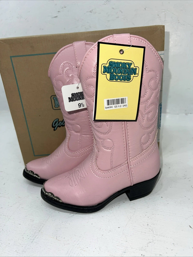 New Children’s Pink Smoky Mountain Cowboy Boots. 1041C 9.5 9 1/2. 24-39