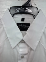 New Men’s White Horse Western White Short Sleeve Pearl Snap Large V-38