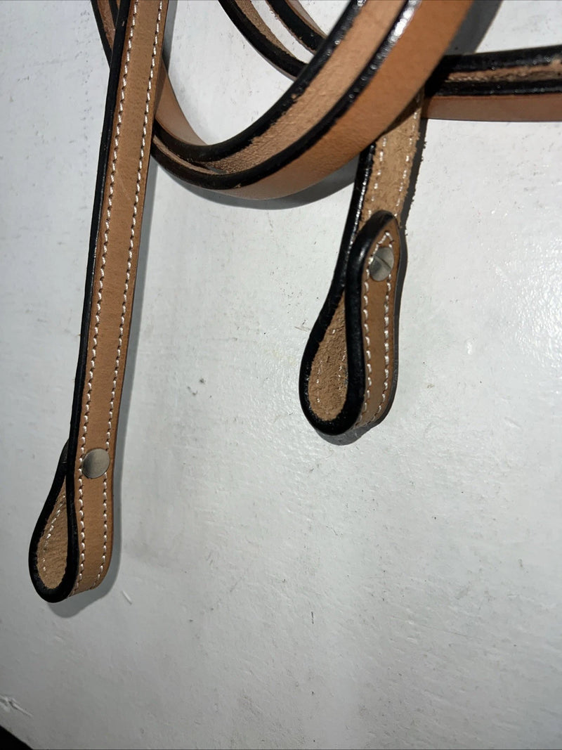 New Leather Silver Royal Beaded Diamond Browband Headstall W Split Reins U-35