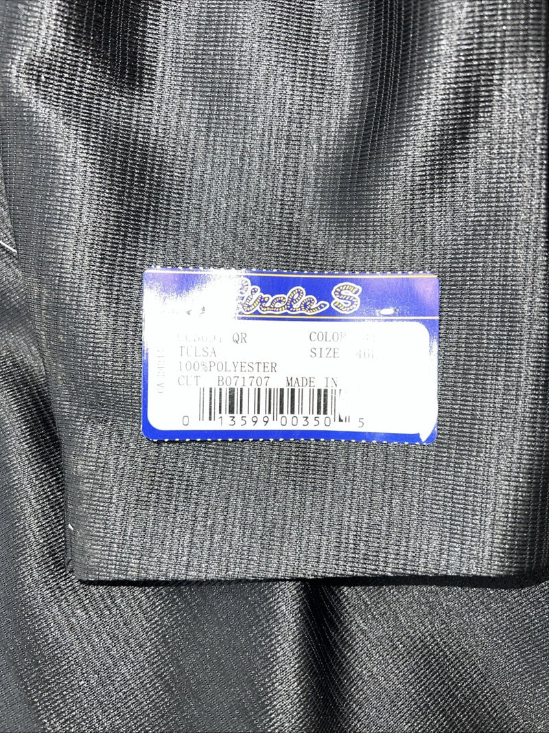 New Men’s Black Circle S Long Suit Coat 46L #CC5091 WW-58