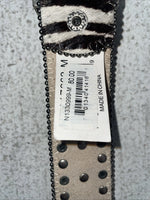 New Black And White Genuine Leather Nocona Rainbow Bling M Belt #N1330999 Z-27