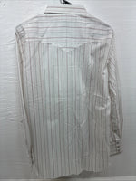New Men’s H Bar C White Stripe Long Sleeve Pearl Snap 16 Large M-36