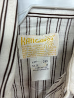 New Kids Kangaroo Brown Stripe long Sleeve Pearl Snap Size 8 DD-136