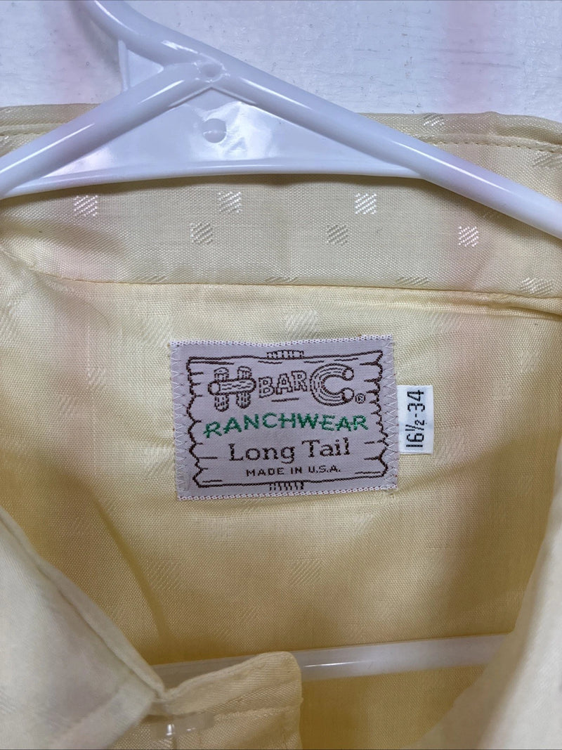 New Women’s H Bar C Yellow Long Sleeve Pearl Snap 16.5 X 34 XL II-36