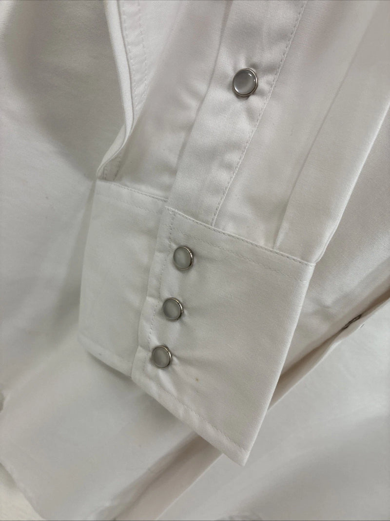 New Men’s Cumberland White Purple Design Long Sleeve Pearl Snap Large CC-17