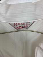 New Women’s H Bar C White Stripe Long Sleeev Half Zip Size Large TT-91