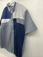 New Men’s Blue Cowboy Threads Short Sleeve Button Up Shirt. Large S-15