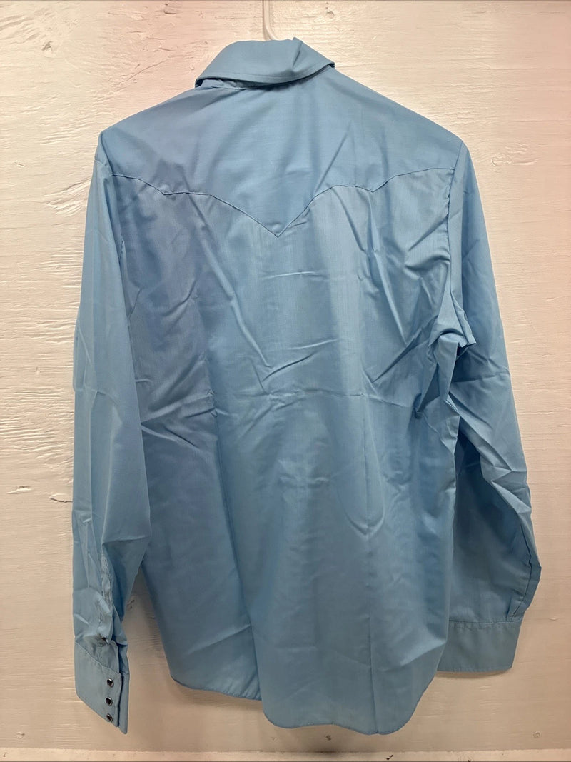 New Men’s Dickson Jenkins Blue Long Sleeve Pearl Snap 16 Large CC-70