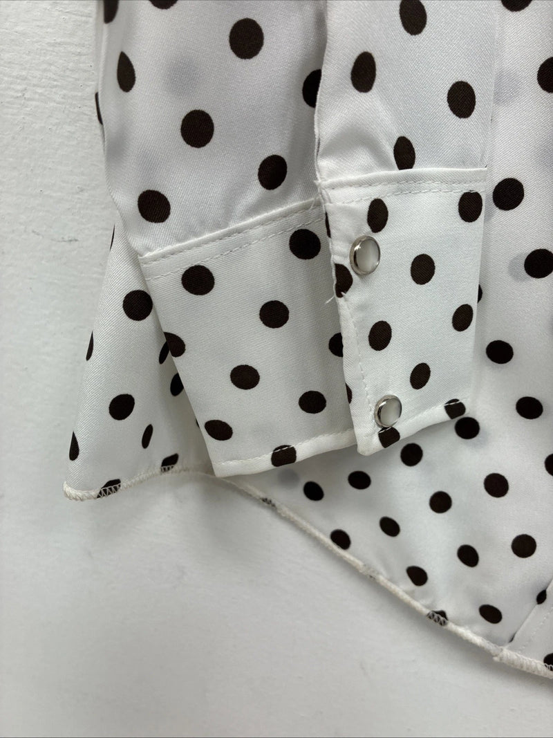 New Women’s Dickson Jenkins Polkadot Long Sleeve Pearl Snap Size 32 MM-3