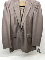New Circle S Brown Suit Jacket 42L #25832 T-604