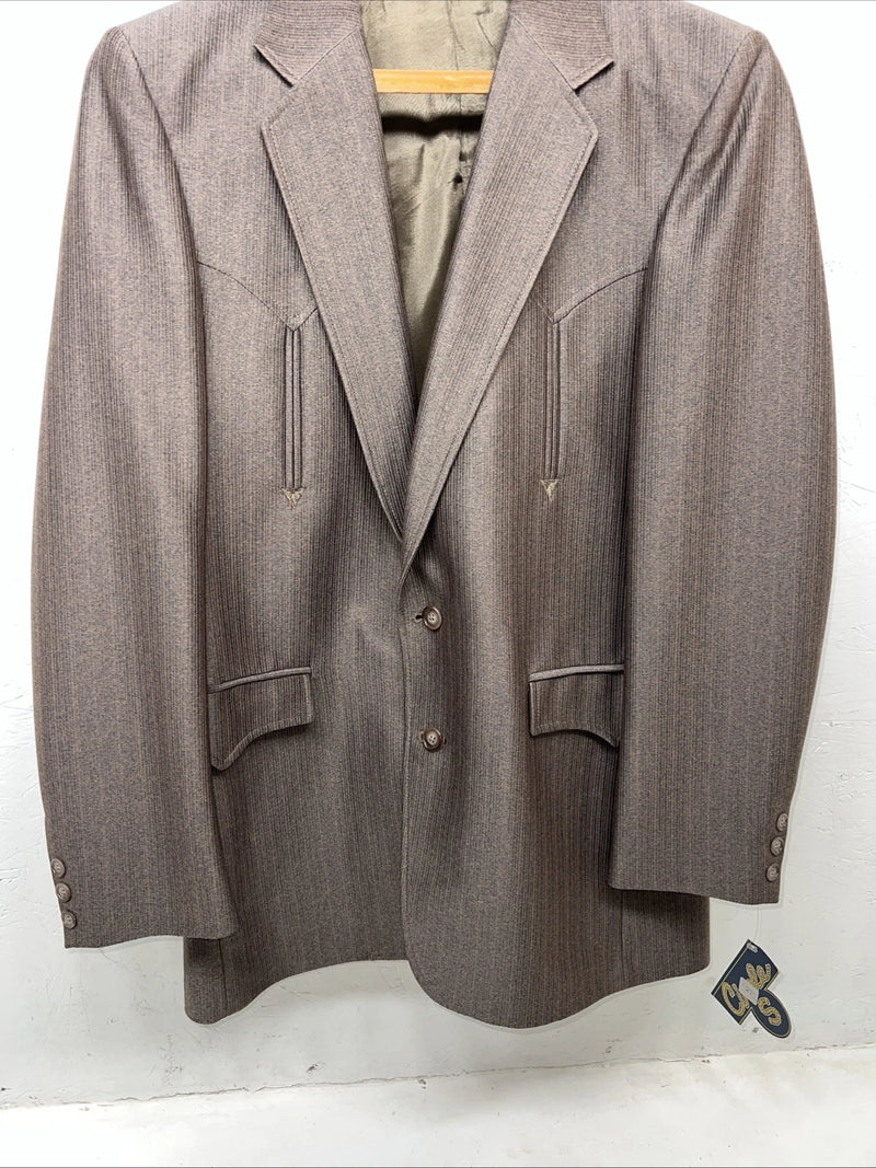 New Circle S Brown Suit Jacket 42L #25832 T-604