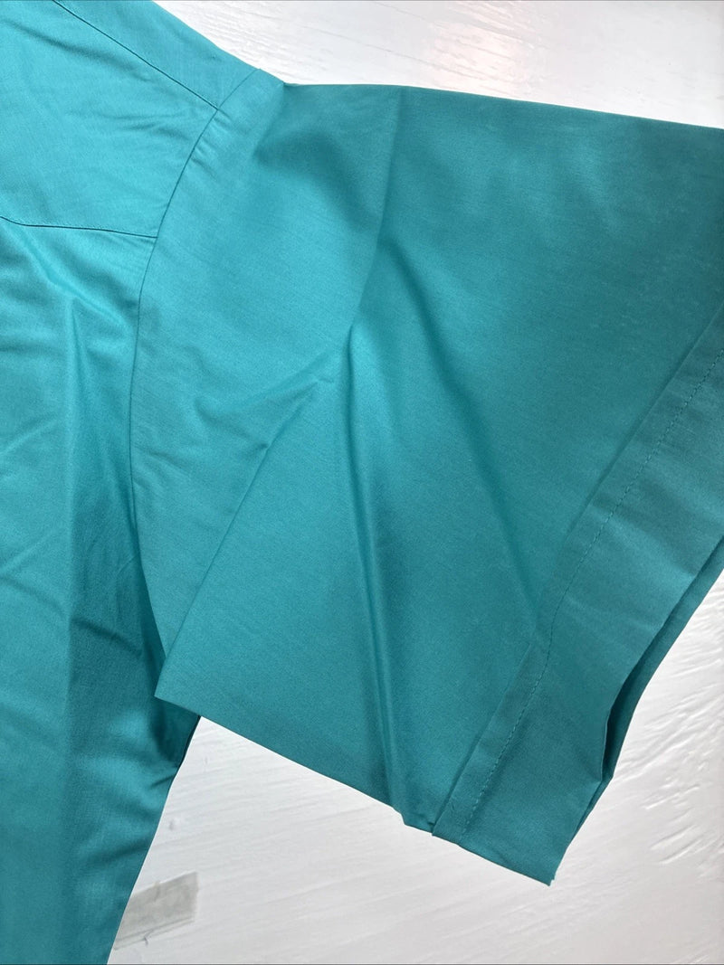 New Men’s ELY Cattleman Teal Western Short Sleeve Pearl Snap 16.5 Large T-52