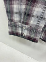 New Women’s Cumberland Purple Plaid Long Sleeve Pearl Snap Size 3X GG-11