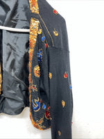 New Women’s Black I Did It Short Jacket With Beads Small UU-68