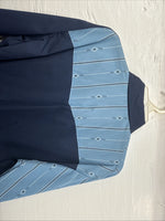 New Men’s Cowboy Threads Blue Half Design Long Sleeve Button Up XL M-75